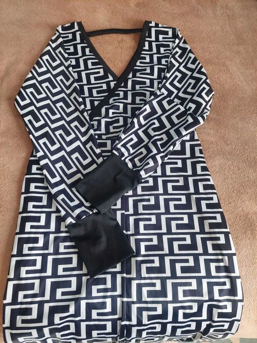 Rochie ocazie print alb/negru - mărimea L-XL Produs NOU