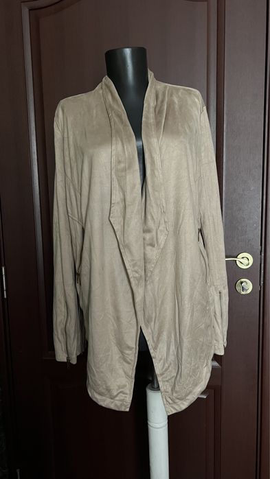 Jacheta / cardigan cu franjuri - imitatie piele intoarsa