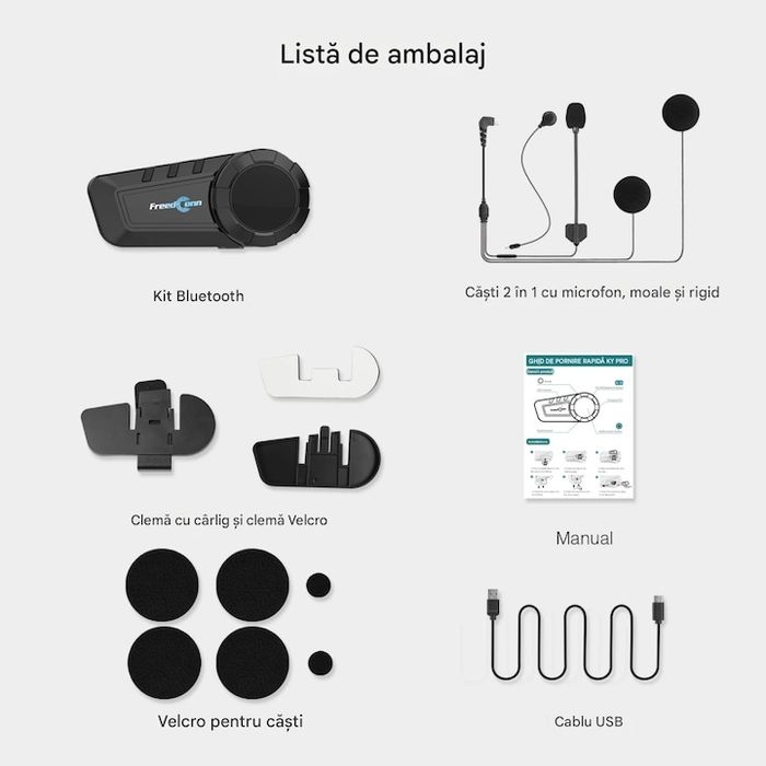 Casca Bluetooth MOTO, Intercom, Camera 2K, Anulare zgomot