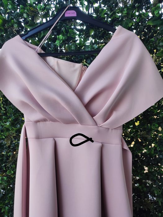 Rochie elegantă roz pudră, mărimea 36 (SARA), NOUĂ fără etichetă