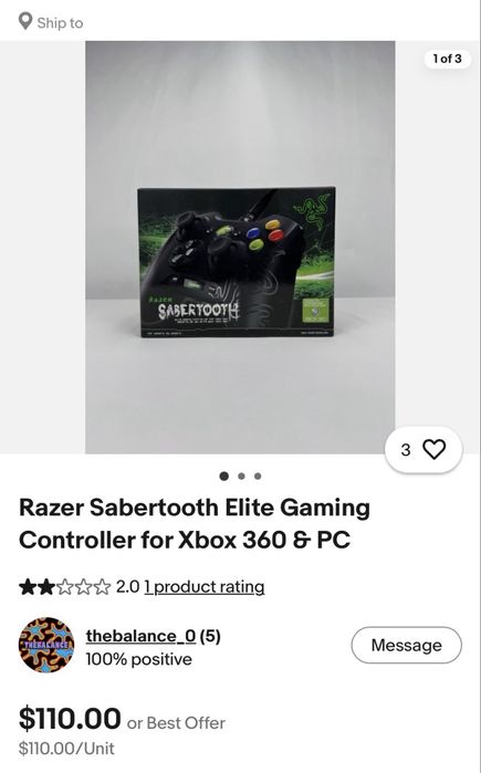 Controler RAZER sabertooth in stare ff buna
