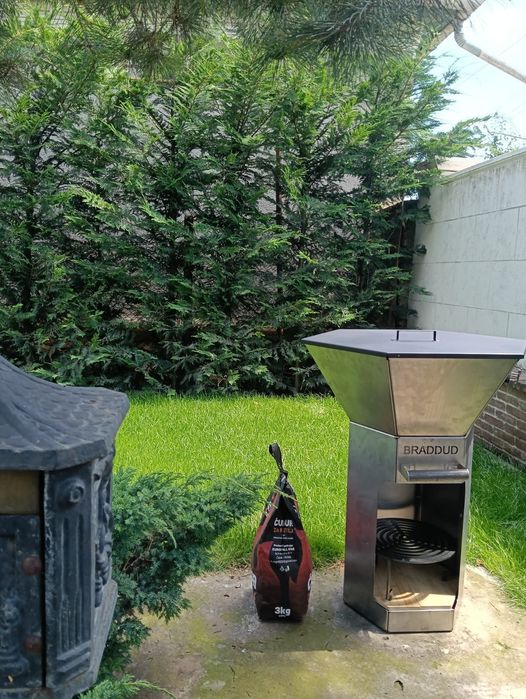 Gratar  plita inox + grill otel / carbon