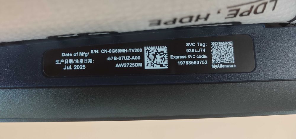 Alienware AW2725DM 27” 1440p IPS 180Hz DisplayHDR400 FreeSync/G-Sync – гаранция до 12/2028