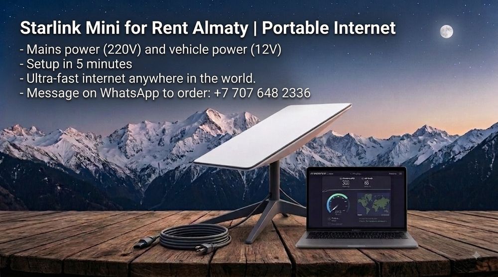 Starlink Mini for rent in Almaty | Portable internet + power bank