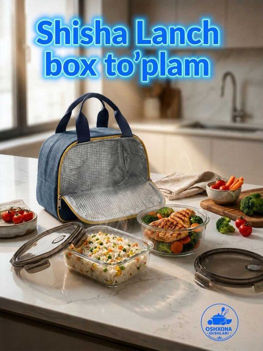 Shishali ovqat idish,tushlik idishi,стеклянный контейнер, lanchbox