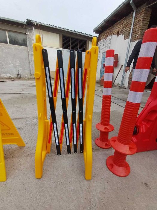 Складной дорожный барьер (гармошка), сигнальное ограждение 1  2 3 4 5
