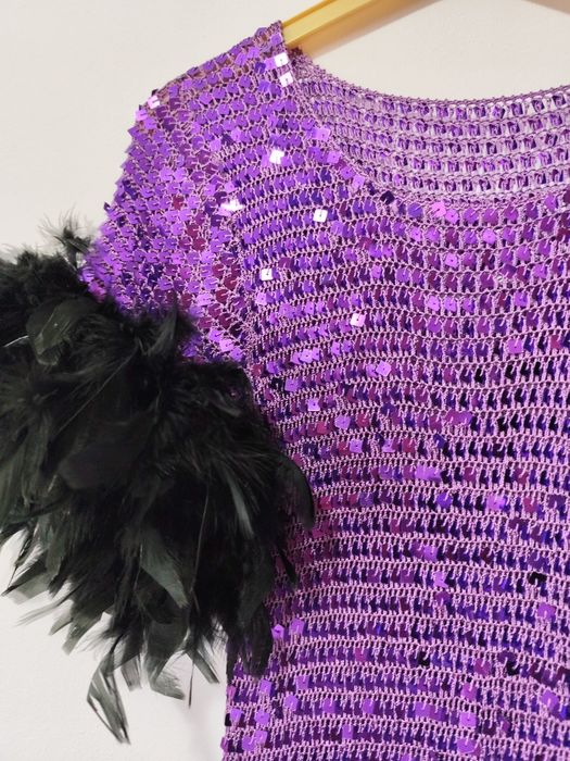 Bluza cu paiete și pene S
