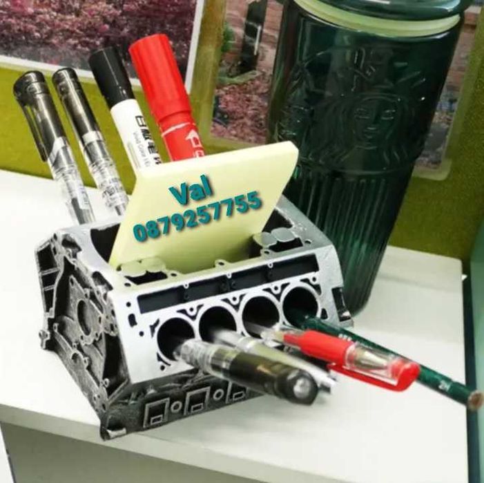 Визитник на V-образен двигател и за химикалки