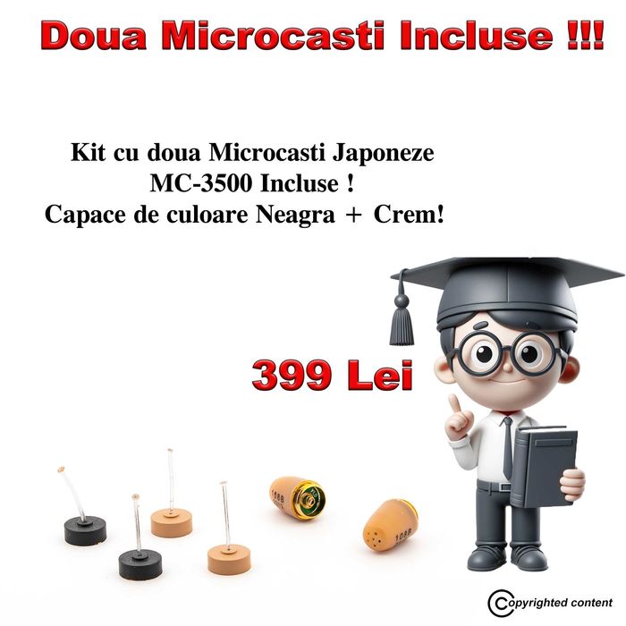 Cutiuta GSM + Casca de copiat Casti de copiat fara fire Sisteme copiat