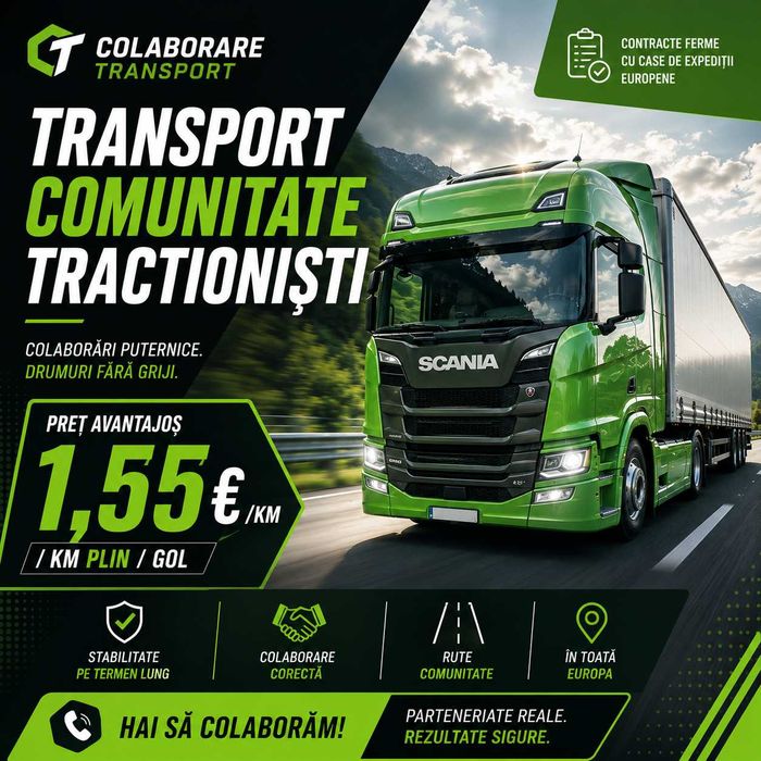 Colaborare transport comunitate 1.55euro/km