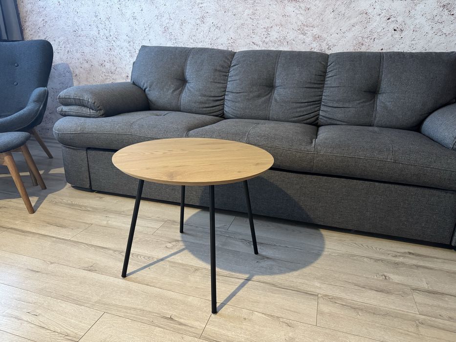 Măsuță cafea Ø55x45 cm stejar cald/negru