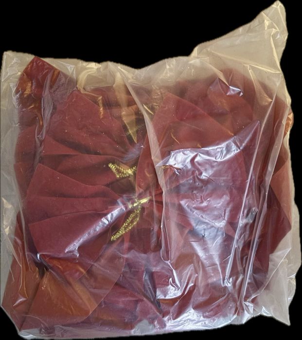 Set 12 funde Crăciun mari JOYIN, roșii, 40×23 cm