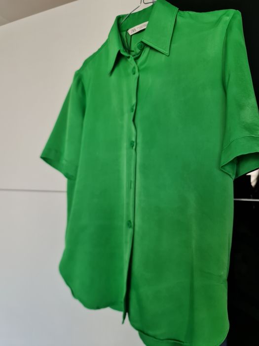 Cămașă verde satinat