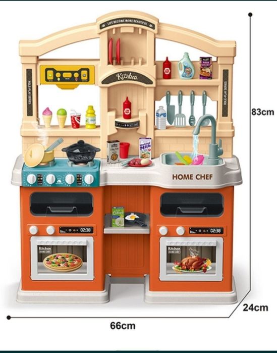 Детская игровая кухня Talanted Chef с водой паром набором 77 посуды пр