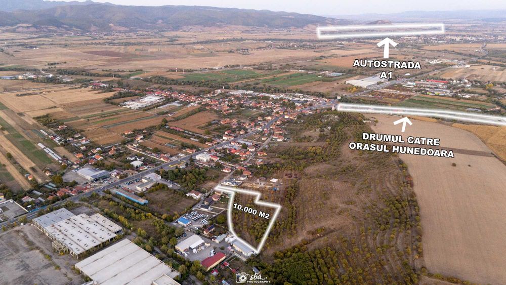 De vânzare teren 10.000 mp (1 hectar) în Sântuhalm, lângă Deva, ideal pentru dezvoltare imobiliară