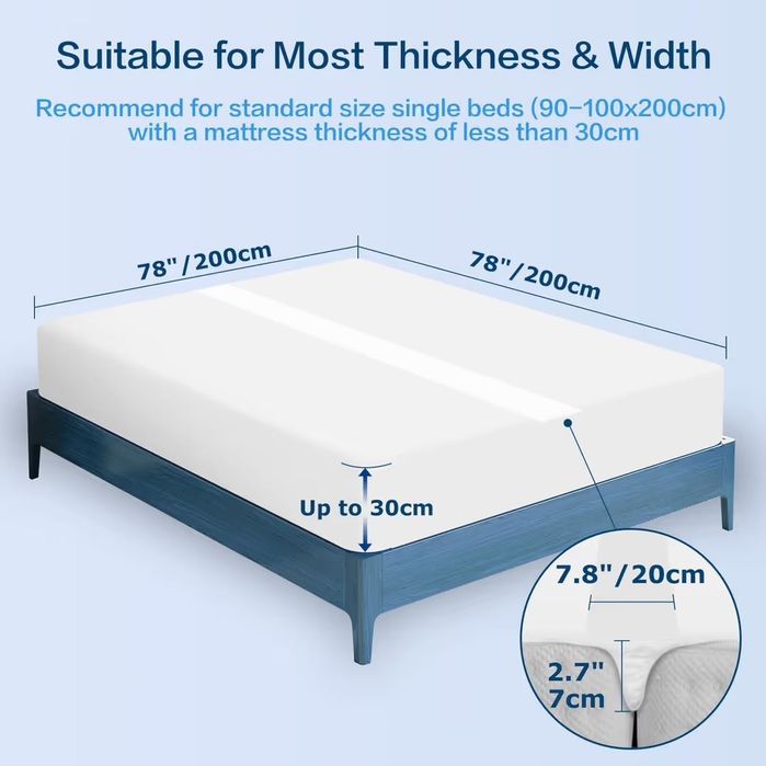 Pod de Saltea cu Cearceaf 200x200cm – 30cm Adâncime