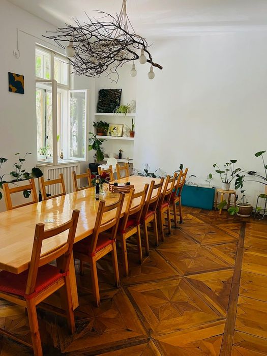 Masă lemn masiv fag – 100 x 360 cm