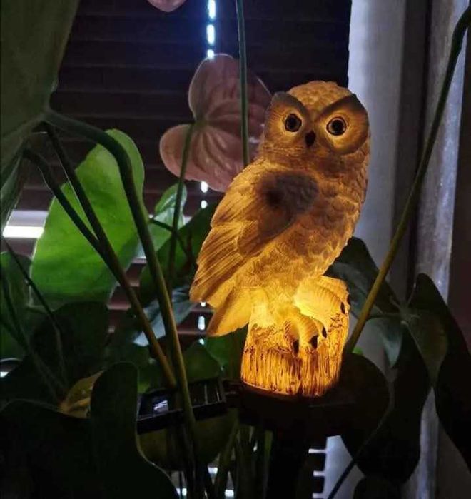 LED соларна лампа бухал