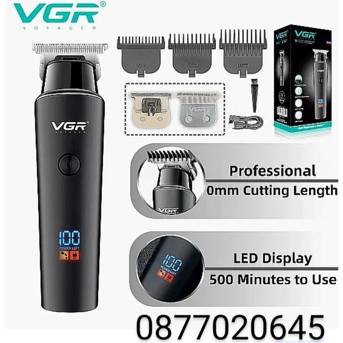 VGR V-937 Професионален жичен и безжичен тример за коса (черен)