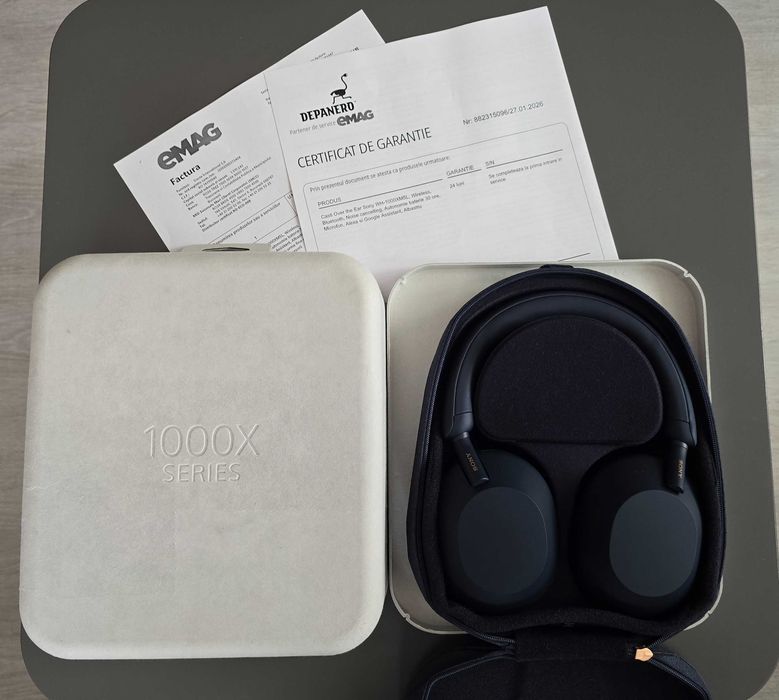 Casti Sony WH-1000XM5L, Wireless, factura si garantie