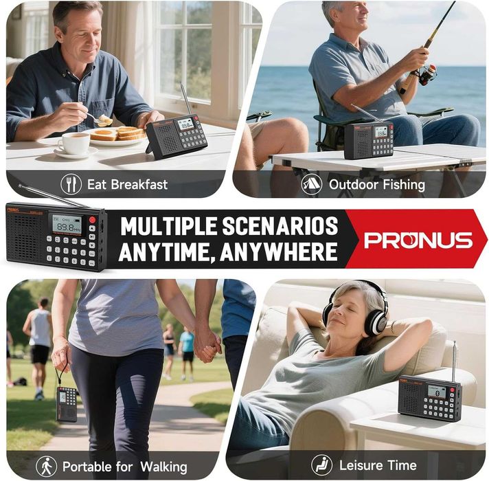 PRUNUS J-168 FM,AM,SW радиоприемник, Bluetooth и TF плейър