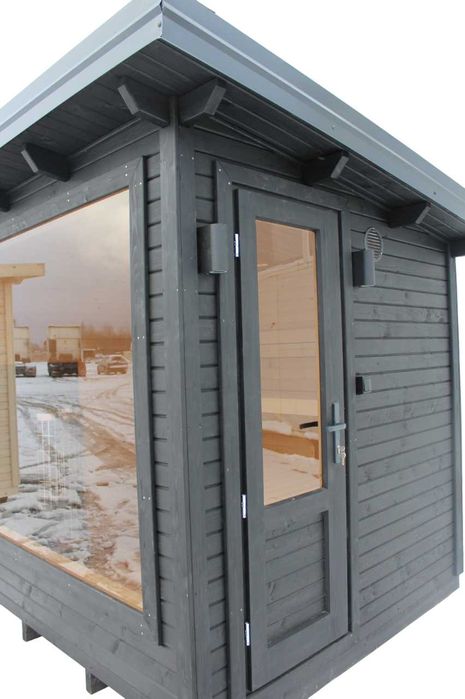Sauna panoramica exterior model SQUARE 2MX2MX2.4M lemn sau electric