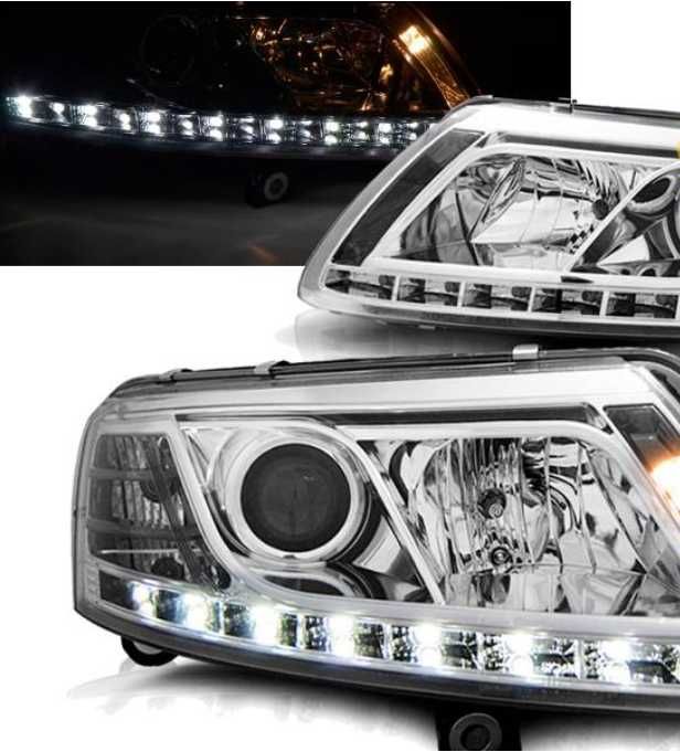 Фарове Ауди А6 Ц6 4Ф ЛЕД дневни светлини Audi A6 C6 4F 04-08 Кристални