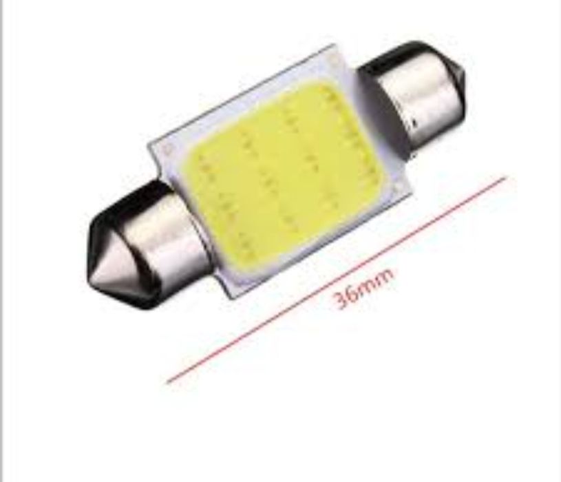 2бр LED Светодиодни Габаритни Крушки , Сулфитни, C5W 11X36 12V COB