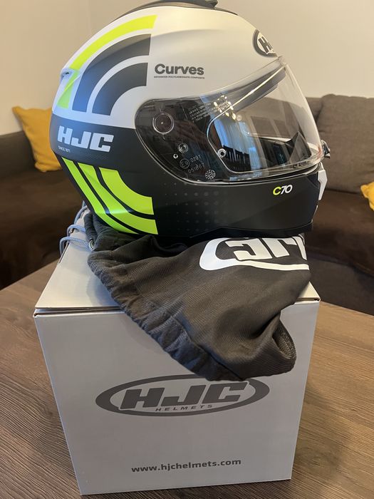 Casca HJC C70 Curves negru-alb-galben, marimea M