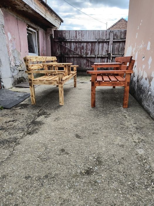 Bancă două persoane cu masă pe mijloc
