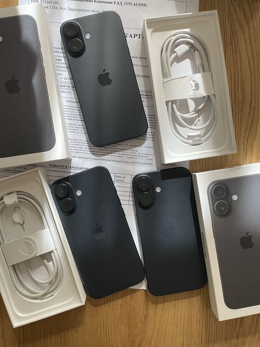 Бартер като нов iPhone 16 128gb black 100%, 93% 91% гаранционни Йетел, Виваком, Епъл