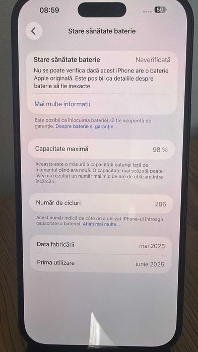 Apple iPhone 16 ProMax 256GB Negru Aspect / Funcționează impecabil