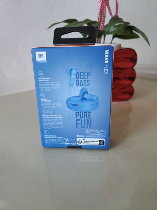 Casti audio wireless JBL Wave Flex, True wireless, Deep Bass, sigilate