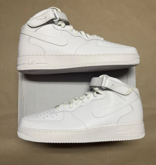 Adidasi Nike Air Force Mid 1 Triple White