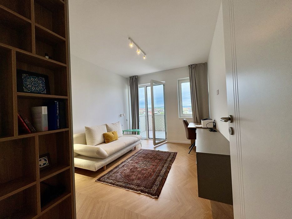 Apartament mobilat premium, 2 dormitoare, cu TVA inclus, 2 Balcoane, Etaj 1