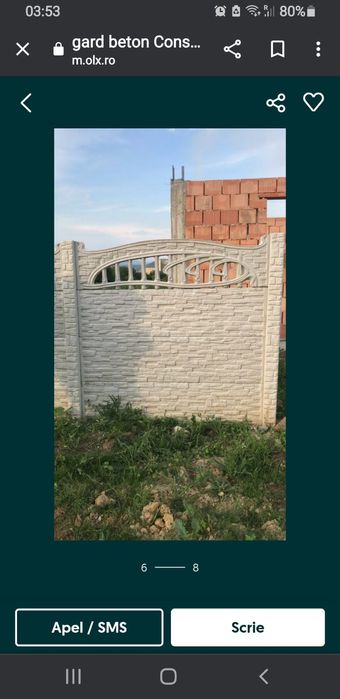 Gard din placi de beton