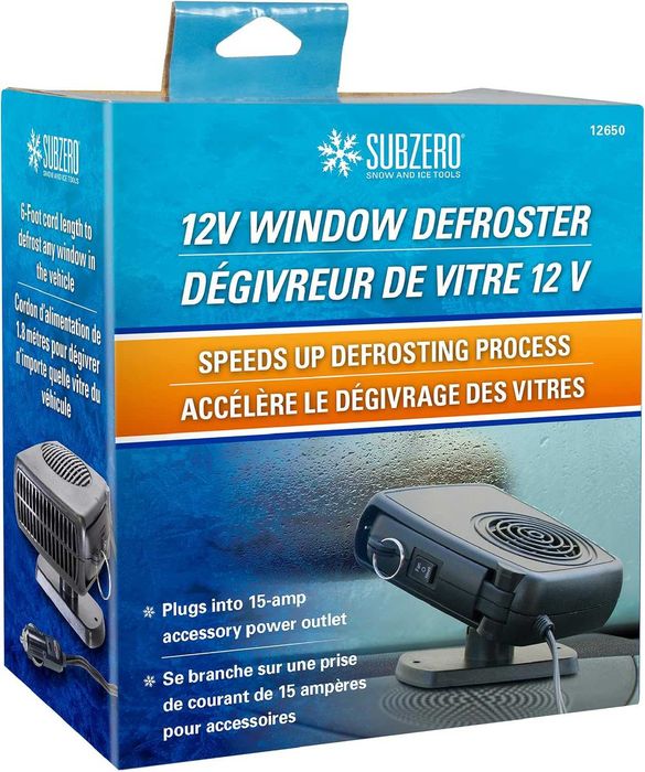 SubZero 12650 12V преносим размразител за прозорци за кола, камион, SUV, джип, 2 в 1 бърз нагревател