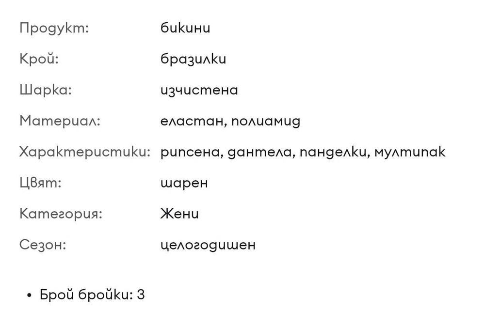 Бикини бразилки с дантела