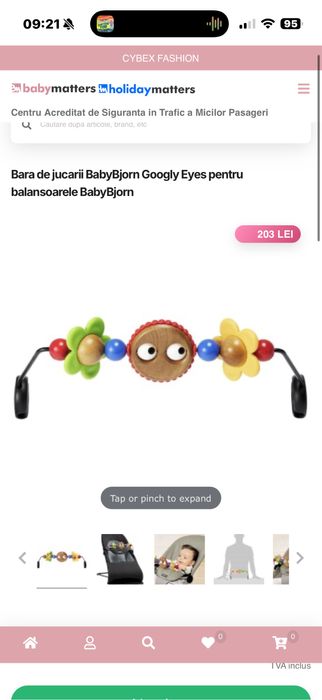 Balansoar BabyBjörn – stare excelentă, ideal pentru bebeluși