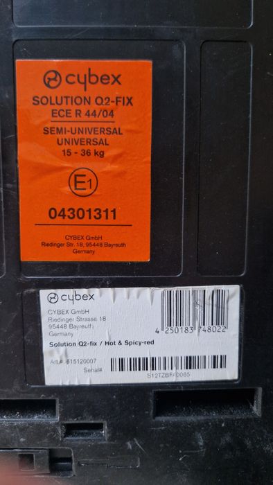 Scaun auto Cybex solution Q2 fix