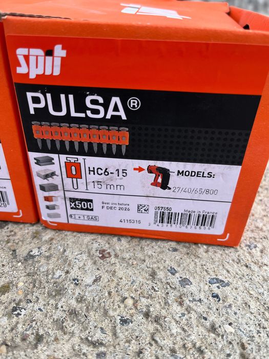 Пирони с газ SPIT PULSA – 15мм / 22мм / 32мм – комплект с газ