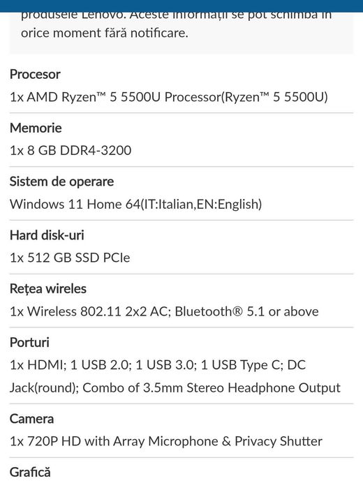 Laptop lenovo v15