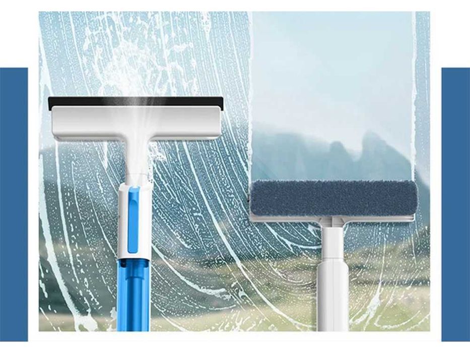 Mop plat cu pulverizator lichid 2in1 cu 3 lavete din microfibra inclus