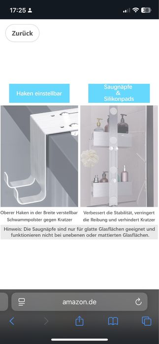 Suport pentru baie din otel inoxidabil fara gaurire