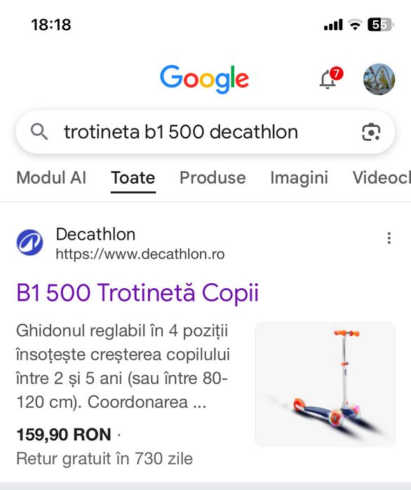 NOU Vand trotineta Decathlon 3 roti