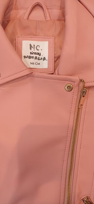 Geaca fetita roz imitație piele 146 cm