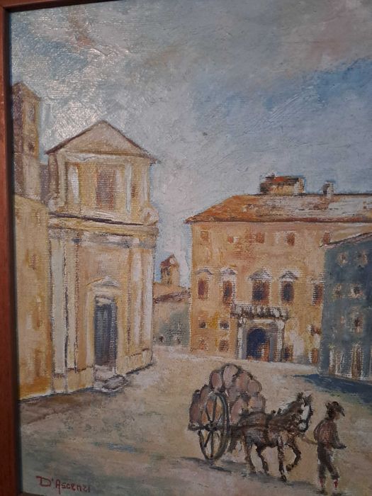 tablou pictura pe panza 43/33 cm semnat D'Ascenzi