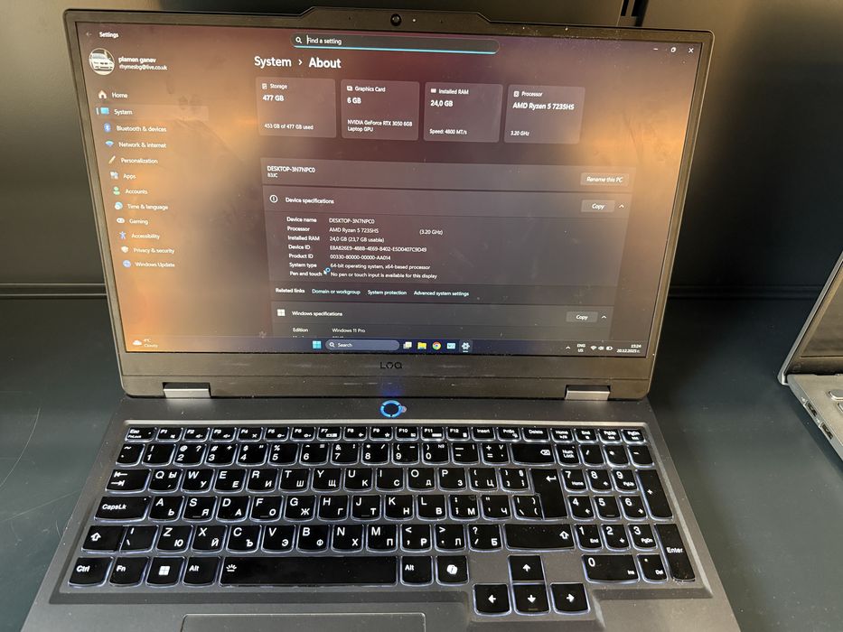 Гейминг лаптоп LENOVO LOQ 15ARP9