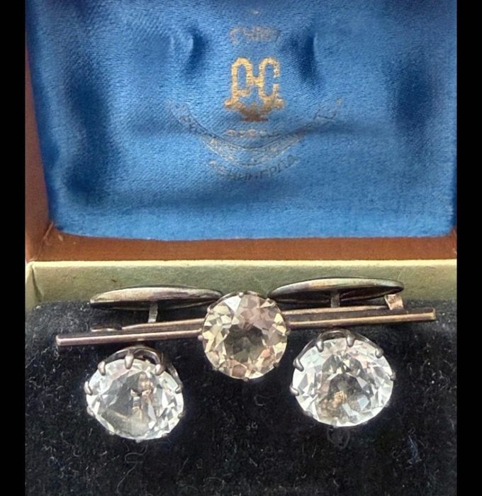 Винтидж ретро съветски сребърен комплект с Планински кристал