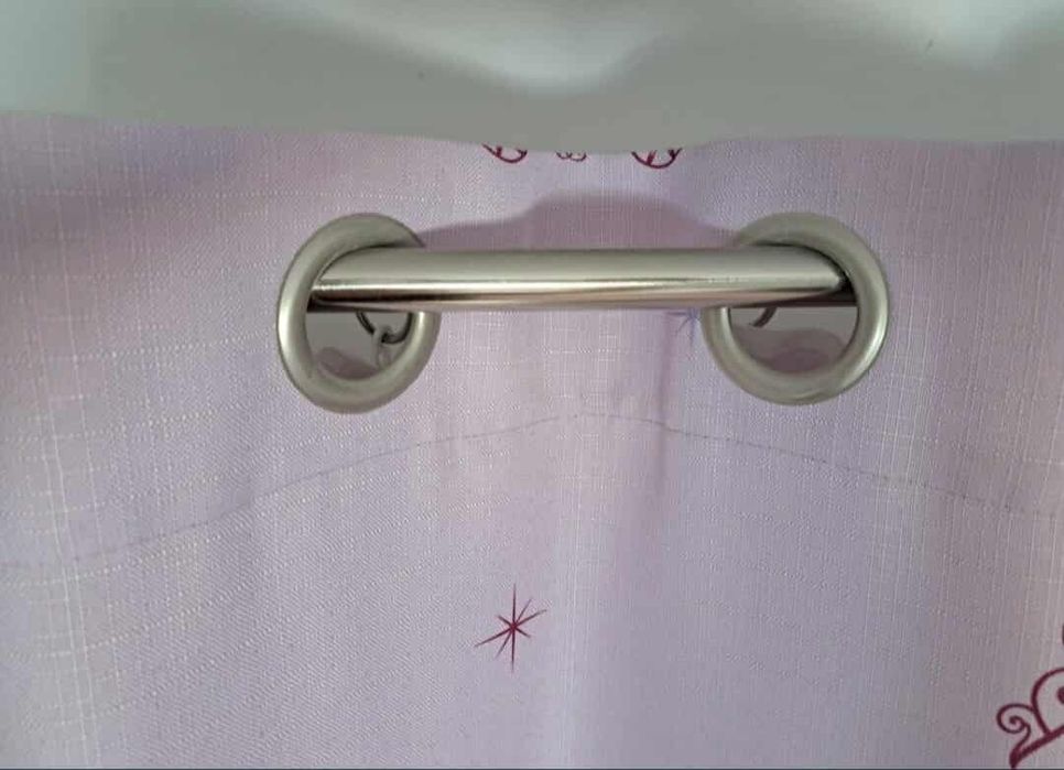 2 perdea și 3 draperie, elegante, camera fetita roz mov cu printese
